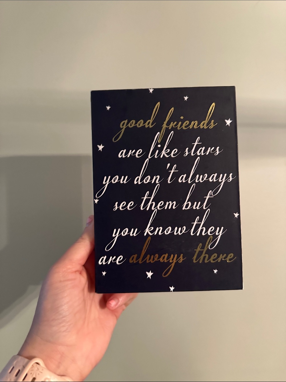 Inspirational 'Good Friends' Wall Plaque - Black and Gold